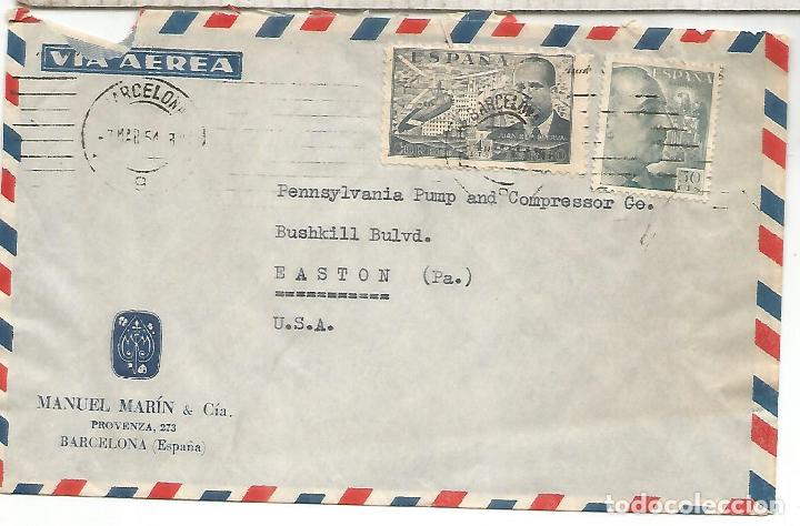 Sellos: BARCELONA A USA AEREA 1954 - Foto 1