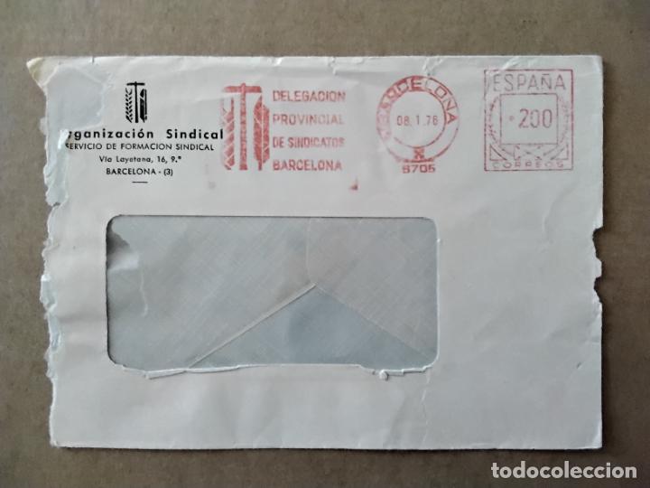 Sellos: franqueo mecanico 1976 delegacion provincial de sindicatos de barcelona