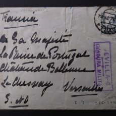 Sellos: SOBRE 1938 SEVILLA A VERSAILLES (FRANCIA) A SA MAGESTE REINA DE PORTUGAL CHATEAU DE BELLEVUE