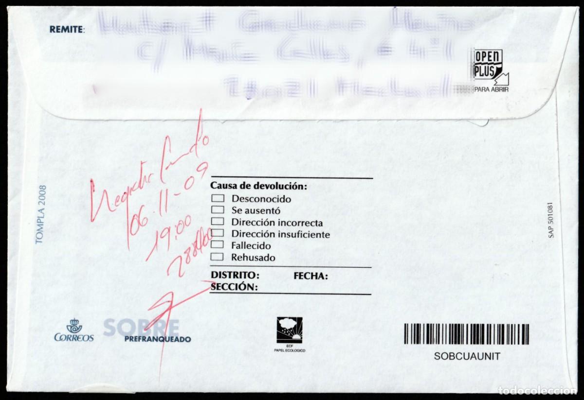 Sellos: Sobre prefranqueado a&ntilde;o 2009 - Foto 2