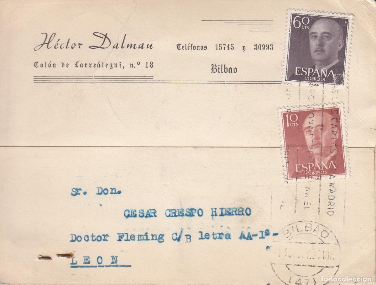 Sellos: TARJETA: 1963 BILBAO - LEON. HECTOR DALMAU - Foto 1