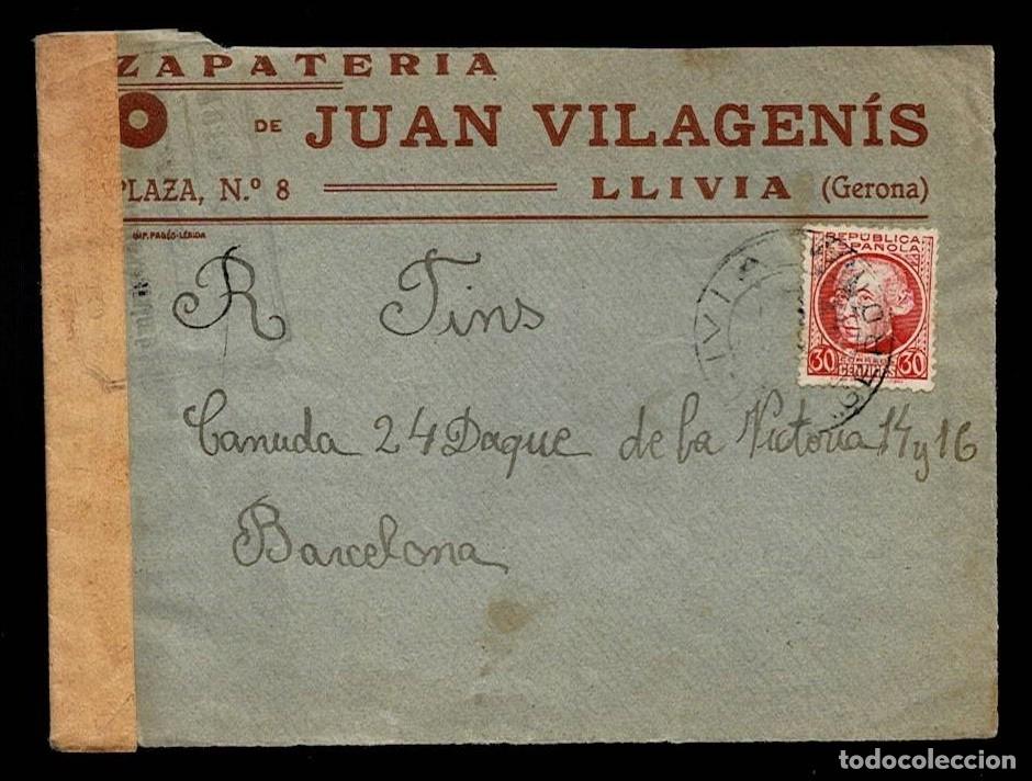Selos: S2-7 Historia Postal FRANCO Frontal de carta coS2n CENSURA MILITAR DE LA PALMA DEL CONDADO Circulada