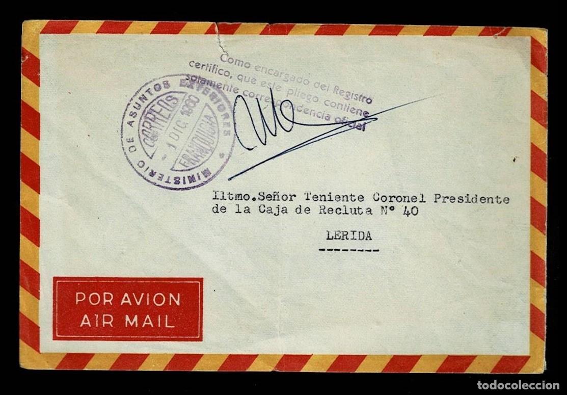 Selos: S2-20 Historia Postal Sobre circulado con FRANQUICIA del Ministerio de Asuntos Exteriores el 1-12-60