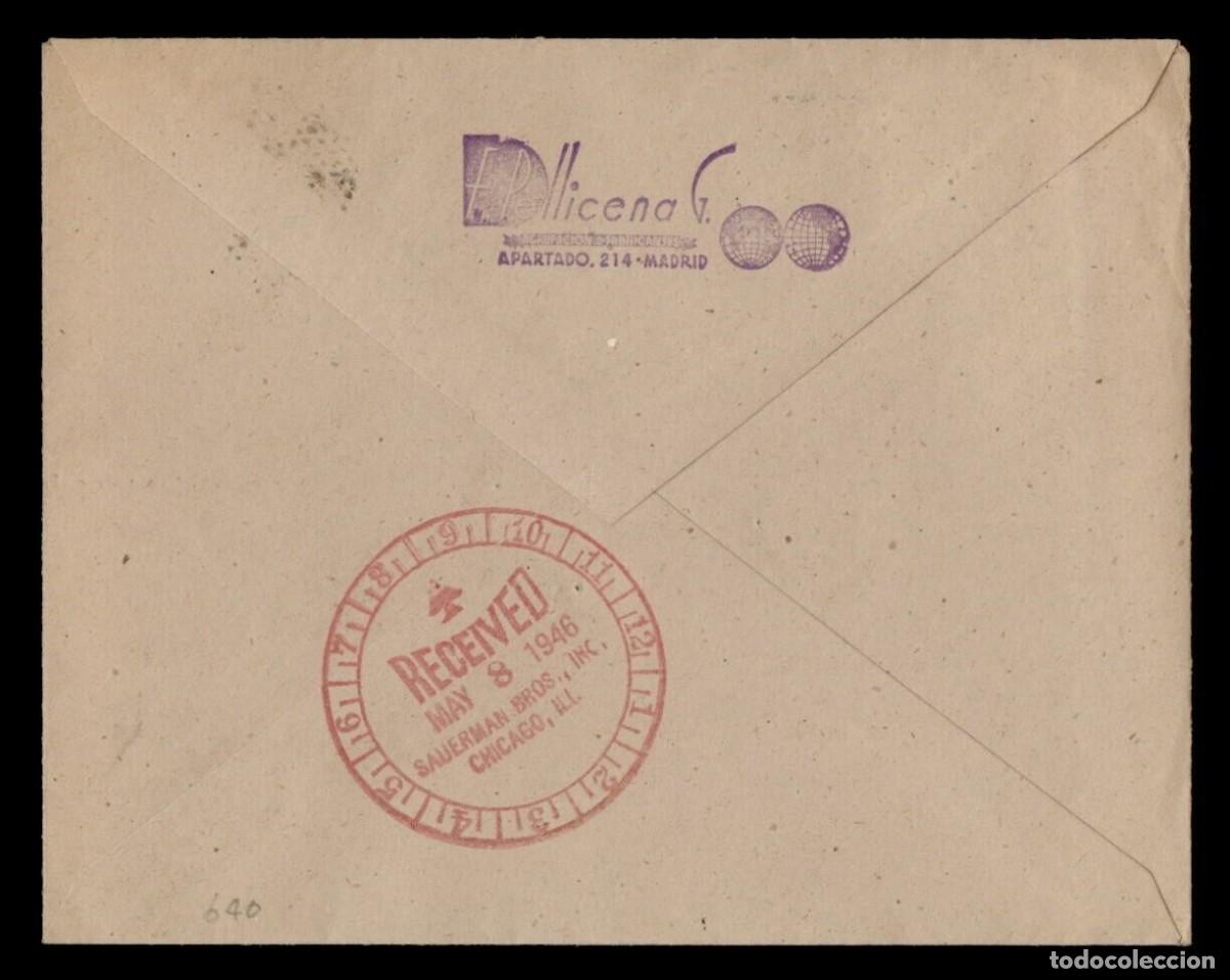 Sellos: MADRID A CHICADO USA 1946 TARIFA IMPRESOS - Foto 2