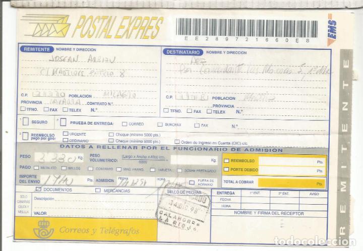 Selos: POSTAL EXPRESS DOCUMENTO MAT CALAHORRA LA RIOJA