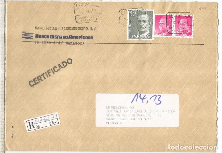 Sellos: ZARAGOZA A FRANKFURT CERTIFICADA SUC 7 1992 - Foto 1