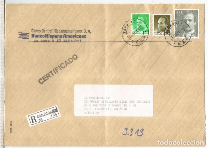 Sellos: ZARAGOZA A FRANKFURT CERTIFICADA 1992 MAT CCP - Foto 1