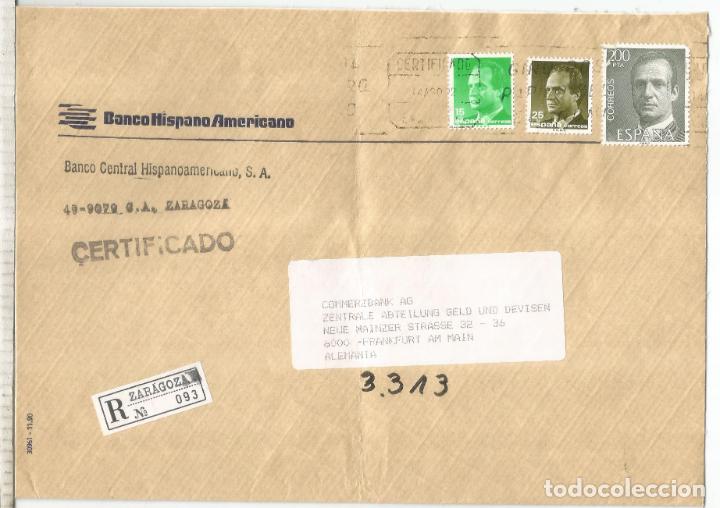 Sellos: ZARAGOZA A FRANKFURT CERTIFICADA 1992 - Foto 1
