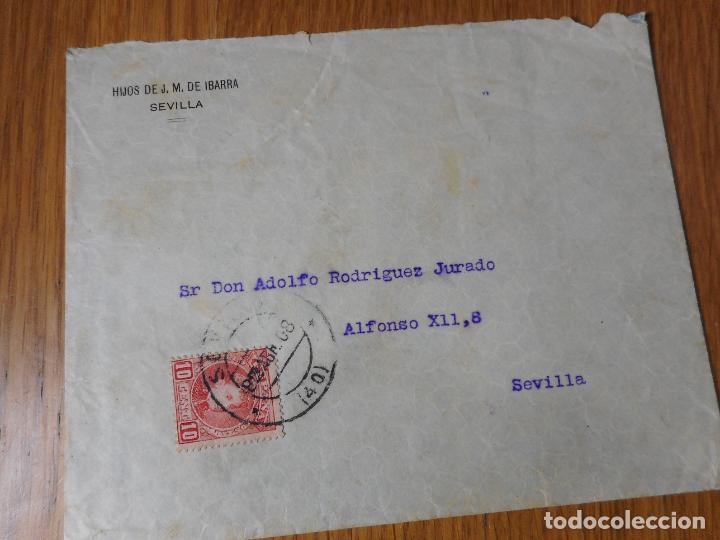 Selos: ANTIGUO SOBRE CIRCULADO HIJOS DE J.M IBARRA SEVILLA 1908