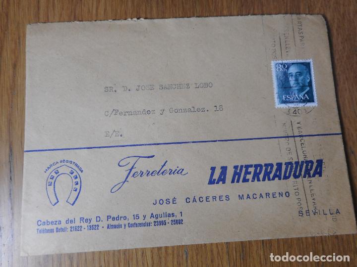 Selos: ANTIGUO SOBRE CIRCULADO FERRETERIA LA HERRADURA JOSE CACERES MACARENO SEVILLA
