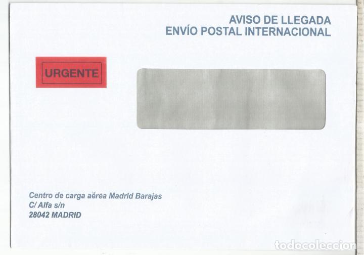Francobolli: CC URGENTE AVISO LLEGADA ENVIO POSTAL INTERNACIONAL