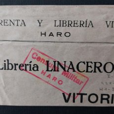 Sellos: SOBRE 1936/49 HARO A VITORIA CESURA MILITAR SELLOS ISABELLE LA CATOLICA