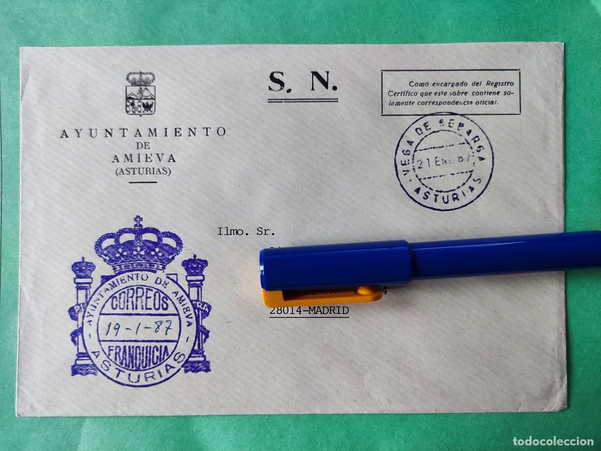 Sellos: FRANQUICIA 1987 - AYTO AMIEVA / MATASELLOS VEGA DE SEBARSA ASTURIAS - &iquest;BUSCAS DE OTRA POBLACI&Oacute;N?