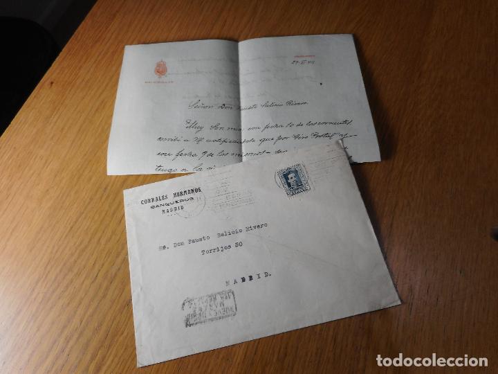 Francobolli: CARTA FAUSTO SALICIO RIVERO - CONDE DE NAVAS - ANTONIA LOZANO - BIBLIOTECA S.M PALACIO MADRID 1915