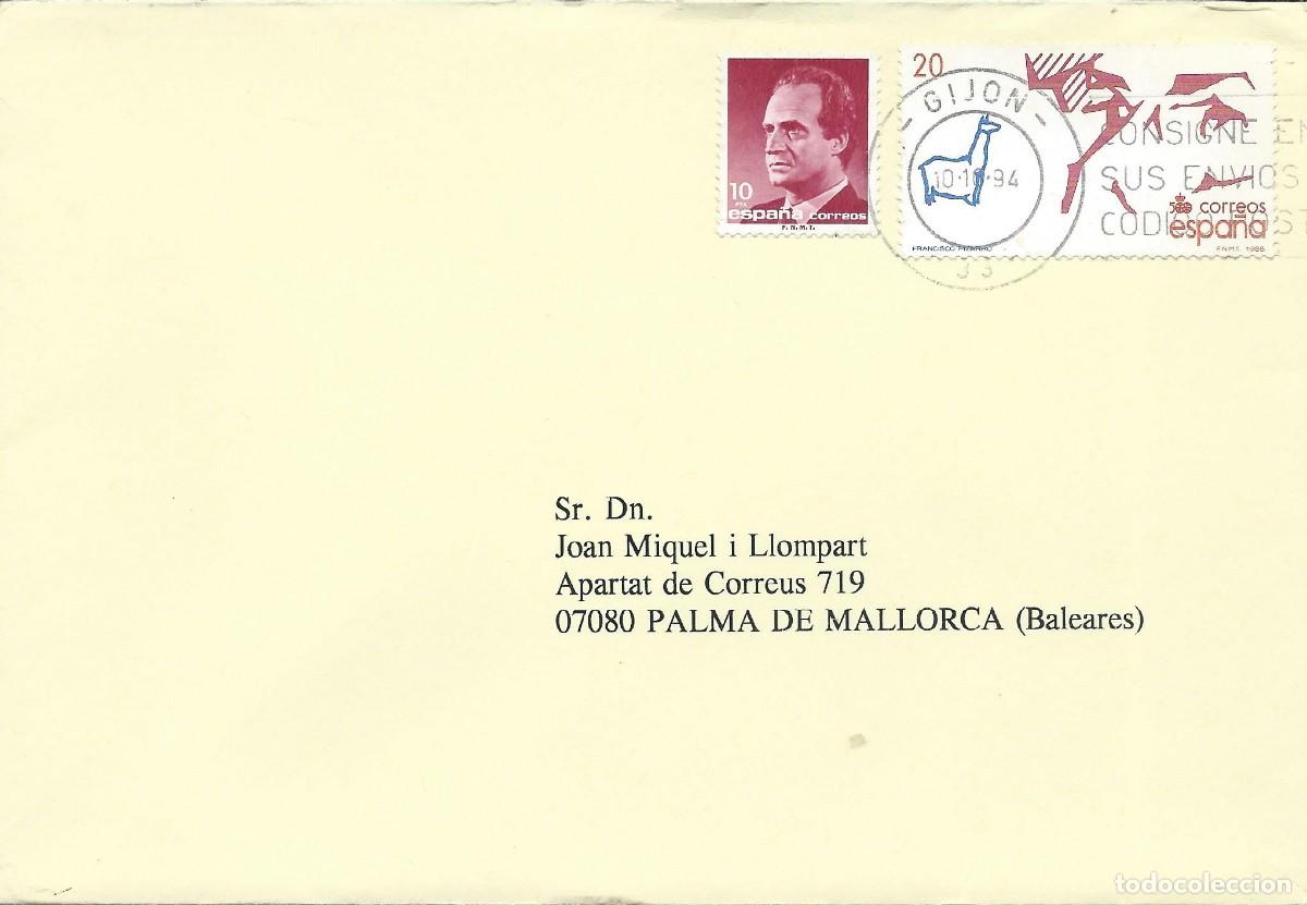 Sellos: 1994. SOBRE CIRCULADO DE GIJ&Oacute;N A PALMA DE MALLORCA. - Foto 1