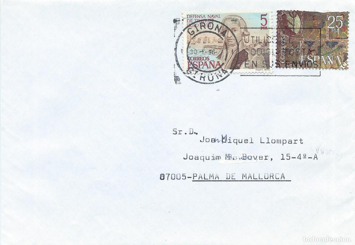 Sellos: 1996. SOBRE CIRCULADO DE GIRONA A PALMA DE MALLORCA. - Foto 1