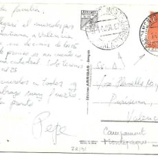 Sellos: CAMPAMENTO MONTEJAQUE EDIFIL 1153 POSTAL DE MONTEJAQUE - MALAGA A VALENCIA 1966. Lote 401877934