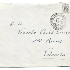 Sellos: VALORES DECLARADOS MUTUALIDAD POSTAL SOBRE DE ALMERIA A VALENCIA 1963. Lote 402063079