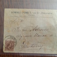 Sellos: CARTA, SOBRE ANTIGUO, CON SELLO, AÑO 1900 APROX. PALMA DE MALLORCA.. Lote 402081229