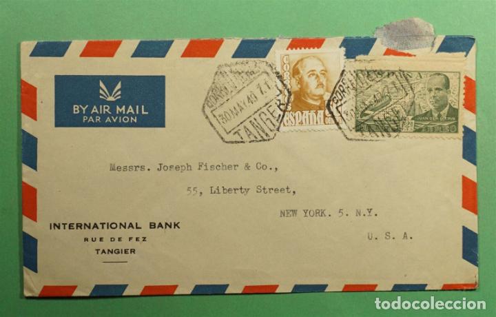 Francobolli: TANGER A USA CC CORREO AEREO SELLOS LA CIERVA AUTOGIRO 1949