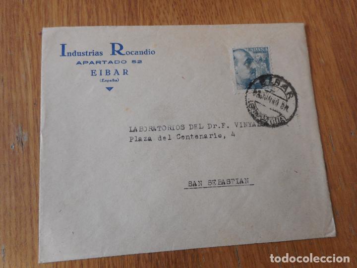 Sellos: ANTIGUO SOBRE INDUSTRIAS ROCANDIO EIBAR 1940 - Foto 1