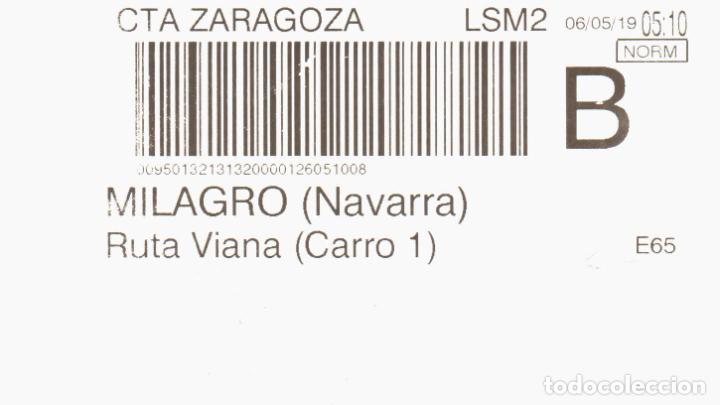 Selos: ETIQUETA CTA ZARAGOZA A MILAGRO NAVARRA RUTA VIANA