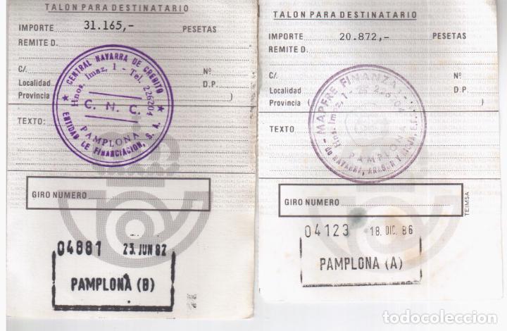 Selos: RESGUARDOS GIRO POSTAL PAMPLONA A Y B