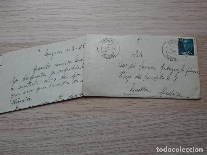 Selos: ANTIGUA SOBRE CIRCULADO MOGUER HUELVA 1958