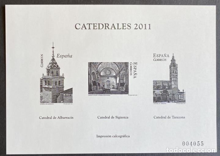 Francobolli: ESPA&Ntilde;A SPAIN IMPRESION CALCOGRAFICA CATEDRAL CATHEDRAL ALBARRACIN SIGUENZA TARAZONA