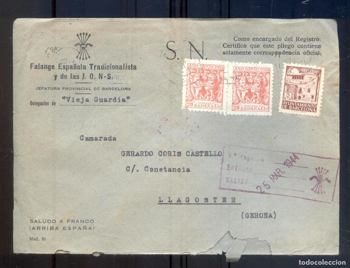 Sellos: NUMULITE P0235 Sello F.E.T. y de las J.O.N.S. Guardia Barcelona Llagostera Falange espa&ntilde;ola