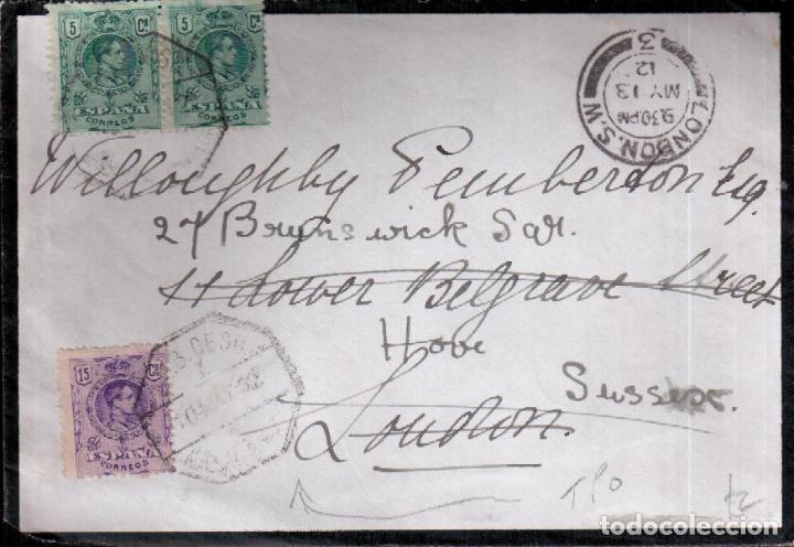 Stamps: ALFONSO XIII FRONTAL A LONDON MAT AMBULANTE