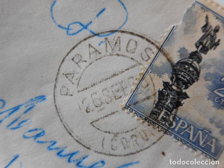 Sellos: ANTIGUO SOBRE CIRCULADO PARAMOS CORU&Ntilde;A 1968 - Foto 2
