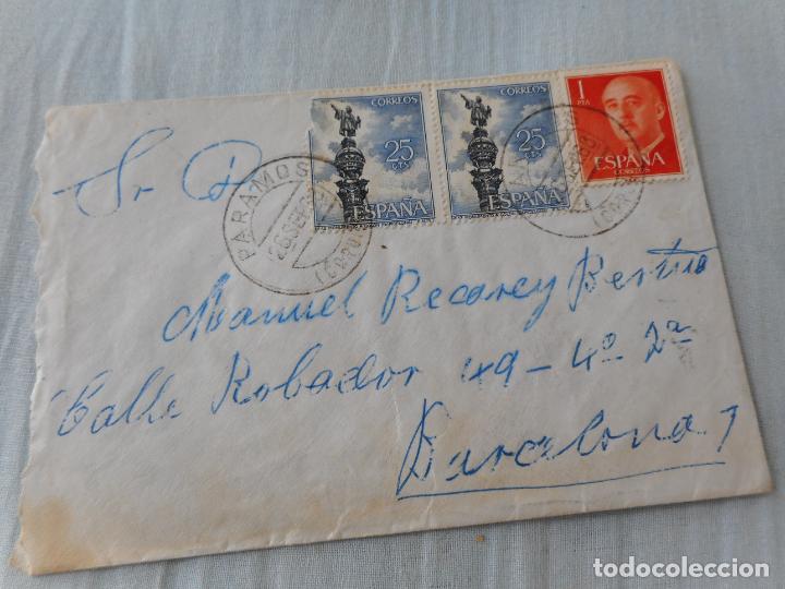Sellos: ANTIGUO SOBRE CIRCULADO PARAMOS CORU&Ntilde;A 1968 - Foto 1