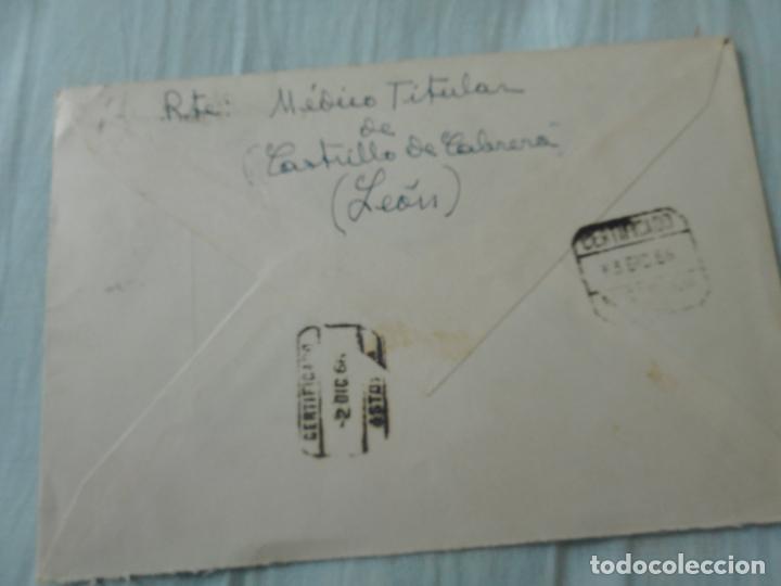 Sellos: ANTIGUO SOBRE CIRCULADO QUINTANILLA DE LOSADA. LEON 1966 - Foto 2