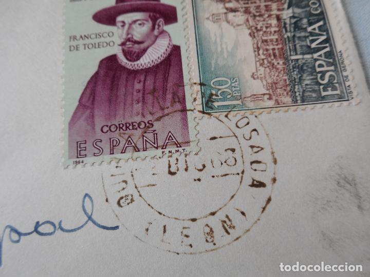 Sellos: ANTIGUO SOBRE CIRCULADO QUINTANILLA DE LOSADA. LEON 1966 - Foto 3