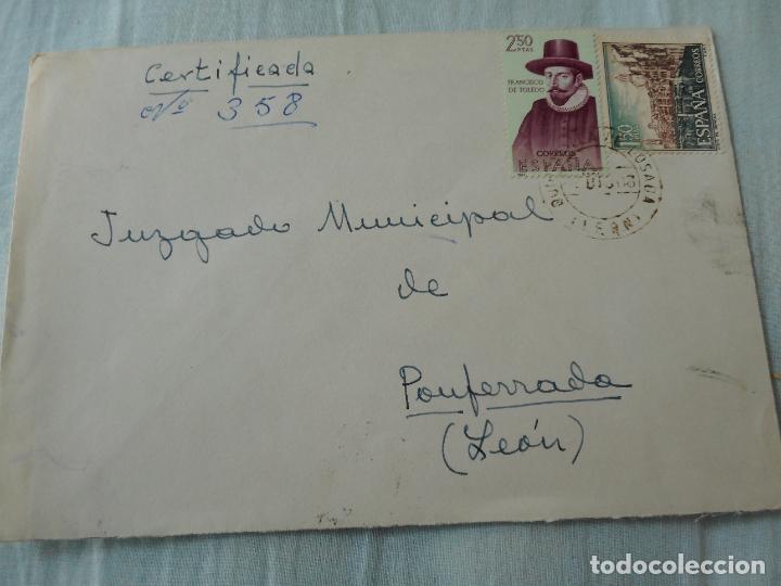 Sellos: ANTIGUO SOBRE CIRCULADO QUINTANILLA DE LOSADA. LEON 1966 - Foto 1