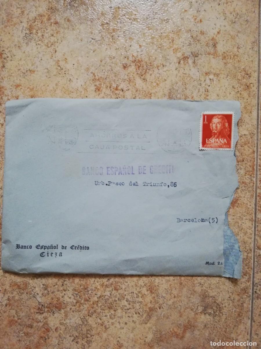 Briefmarken: Sobre circulado Banco Espa&ntilde;ol de Cieza a&ntilde;os 60