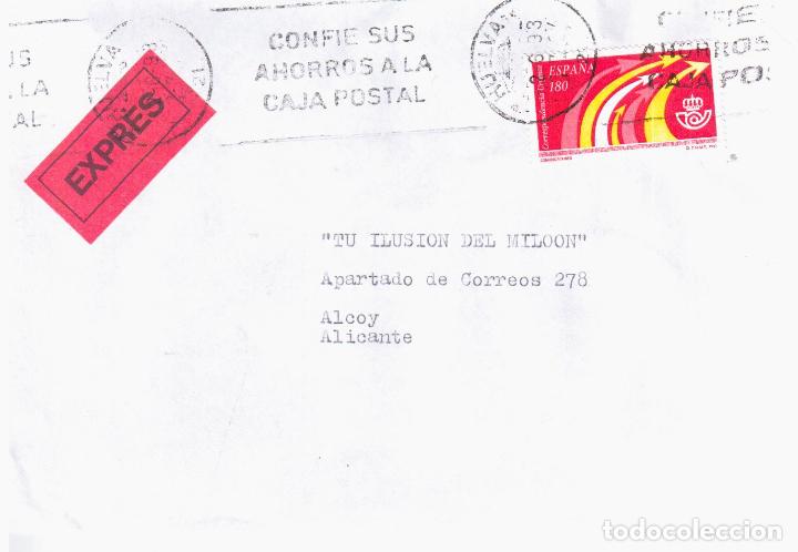 Selos: HUELVA A ALCOY CC URGENTE 1993 CON SELLO URGENTE Y LLEGADA