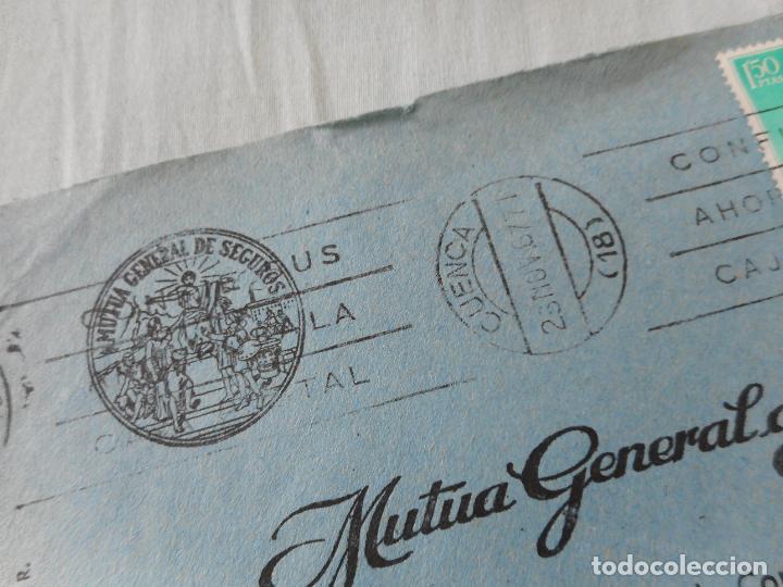 Sellos: ANTIGUO SOBRE MUTUA GENERAL SEGUROS CUENCA 1967 - Foto 2