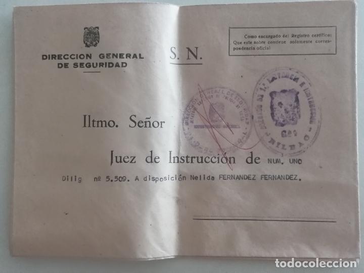 Briefmarken: SOBRE DIRECCION GENERAL DE SEGURIDAD, JUEZ DE INSTRUCCION, JUZGADO N&ordm; 1