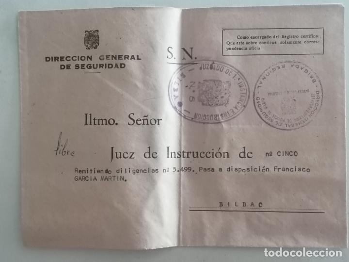 Briefmarken: SOBRE DIRECCION GENERAL DE SEGURIDAD, JUEZ DE INSTRUCCION, JUZGADO N&ordm; 5