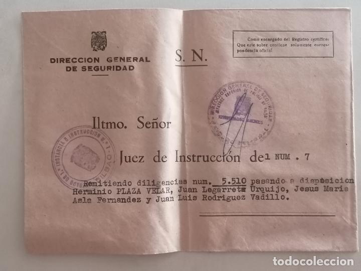 Briefmarken: SOBRE DIRECCION GENERAL DE SEGURIDAD, JUEZ DE INSTRUCCION, JUZGADO N&ordm; 7