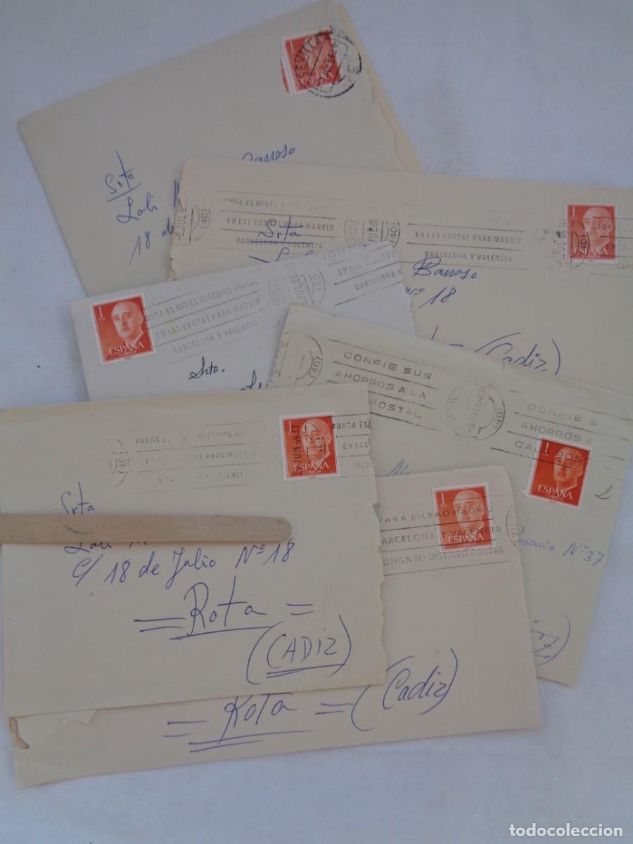 Stamps: LOTE DE 6 CARTAS CIRCULADAS DESDE SEVILLA A ROTA ( CADIZ ). A&Ntilde;OS 60