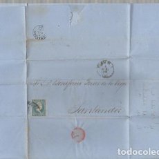 Sellos: SOBRE CIRCULADO CON CARTA DE SANTIAGO DE CUBA (CUBA) A SANTANDER. AÑO 1858