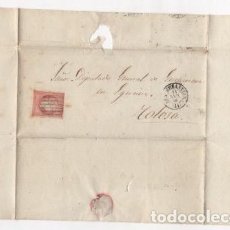 Sellos: SOBRE CIRCULADO A TOLOSA (GUIPÚZCOA) DE SAN SEBASTIÁN. 1858