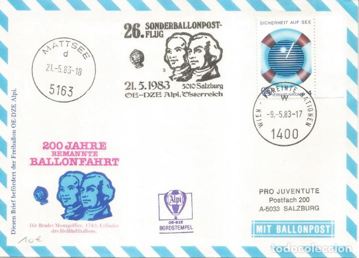 Francobolli: NACIONES UNIDAS ONU WIEN 1983 GLOBO MONTGOLFIER SALZBURG BALLOON