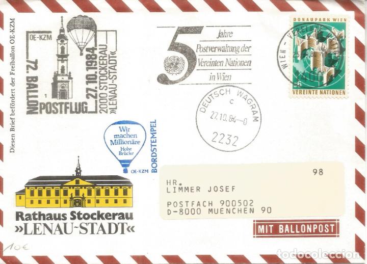 Francobolli: NACIONES UNIDAS ONU WIEN 1984 GLOBO DEUTSCH WAGRAM BALLOON