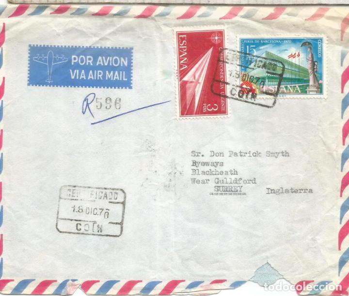 Sellos: COIN MALAGA CC CERTIFICADA A SURREY 1976 - Foto 1