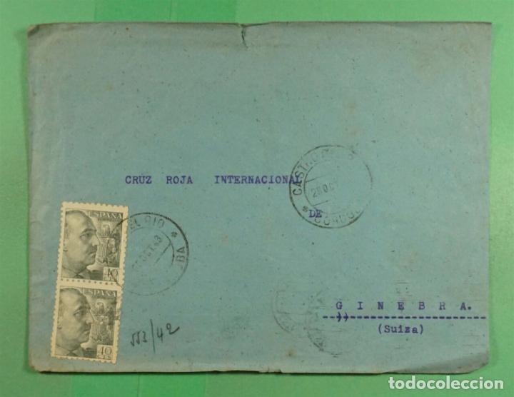 Francobolli: CASTRO DEL RIO CORDOBA A CRUZ ROJA SUIZA CON CENSURA MILITAR ALEMANA &rdquo;X&rdquo; DE PARIS