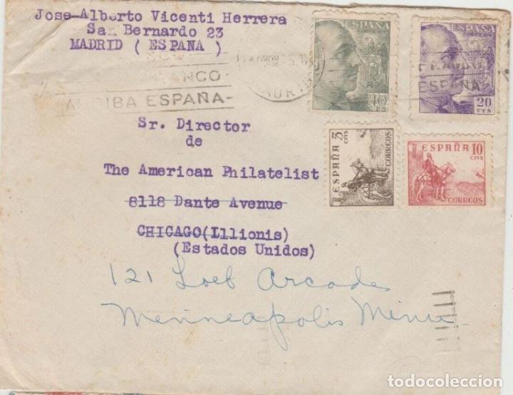 Sellos: MADRID A CHICAGO REEXPEDIDA 1946 - Foto 1